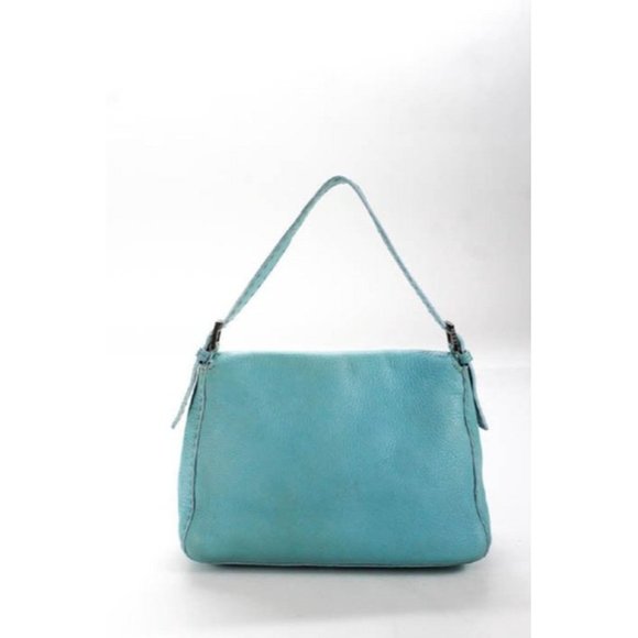 FENDI Mamma Selleria Soft Turquoise Baguette - Picture 2 of 10